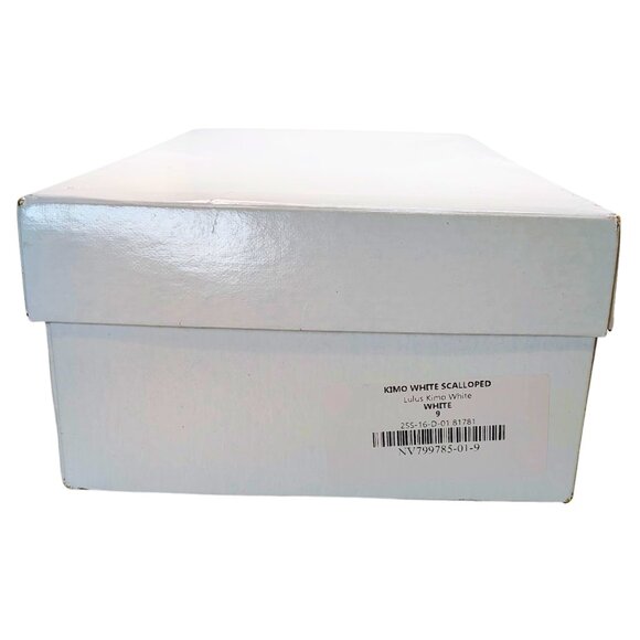 Lulus Kimo White Scalloped Ankle Strap Heels | Size 9 NWT - Picture 8 of 12